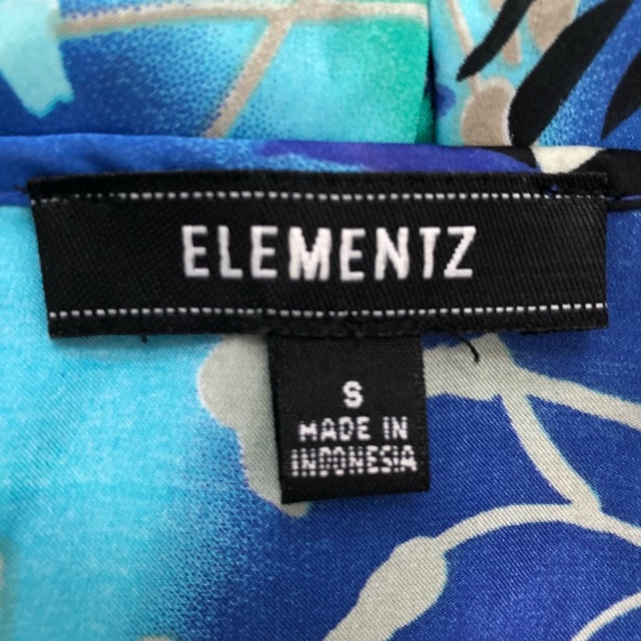 ⭐️Elementz⭐️Blue Floral Print Sleeveless Blouse Women’s Summer Tank Top Shirt - Picture 5 of 6